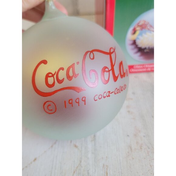 Vintage large Coca-Cola Santa Claus ornament ball Xmas set glass - Picture 11 of 12
